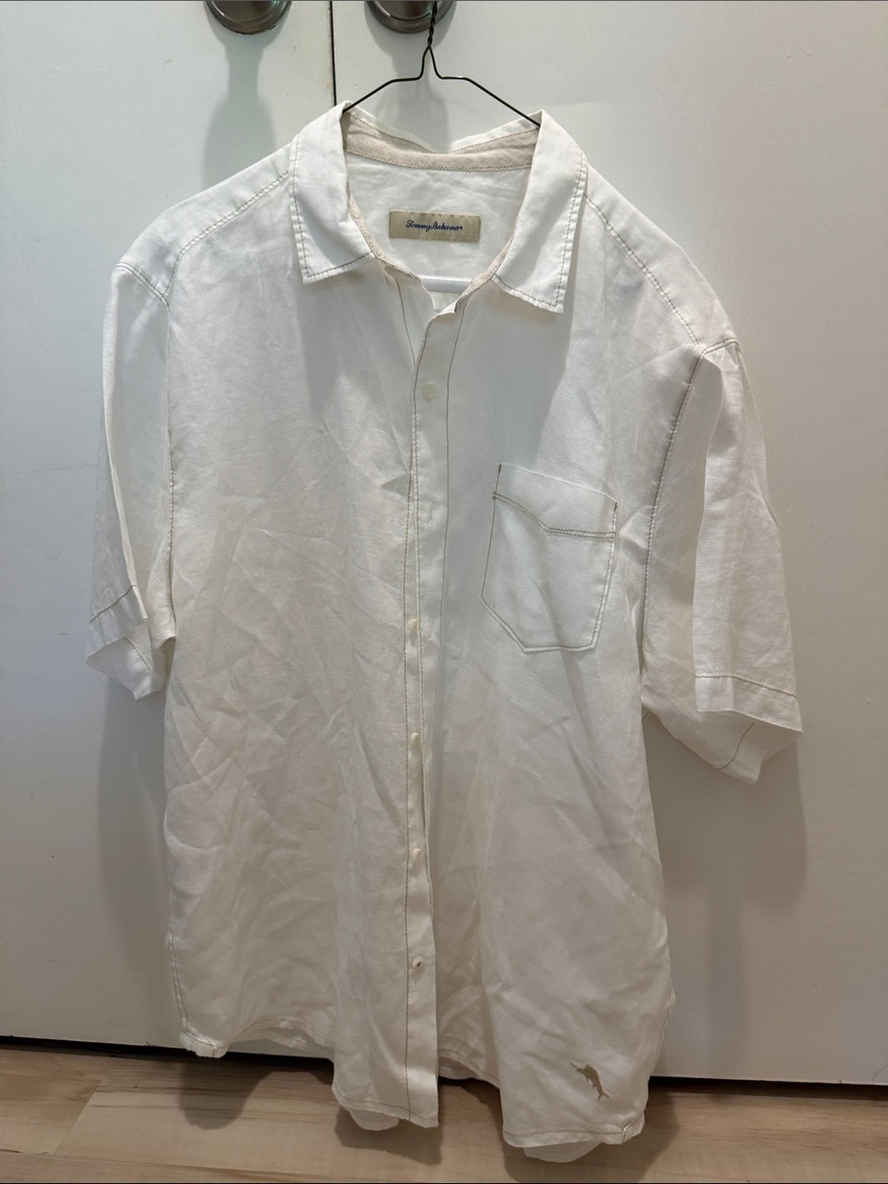Tommy Bahama Lightweight White Men’s Short-Sleeve Button-Up Shirt